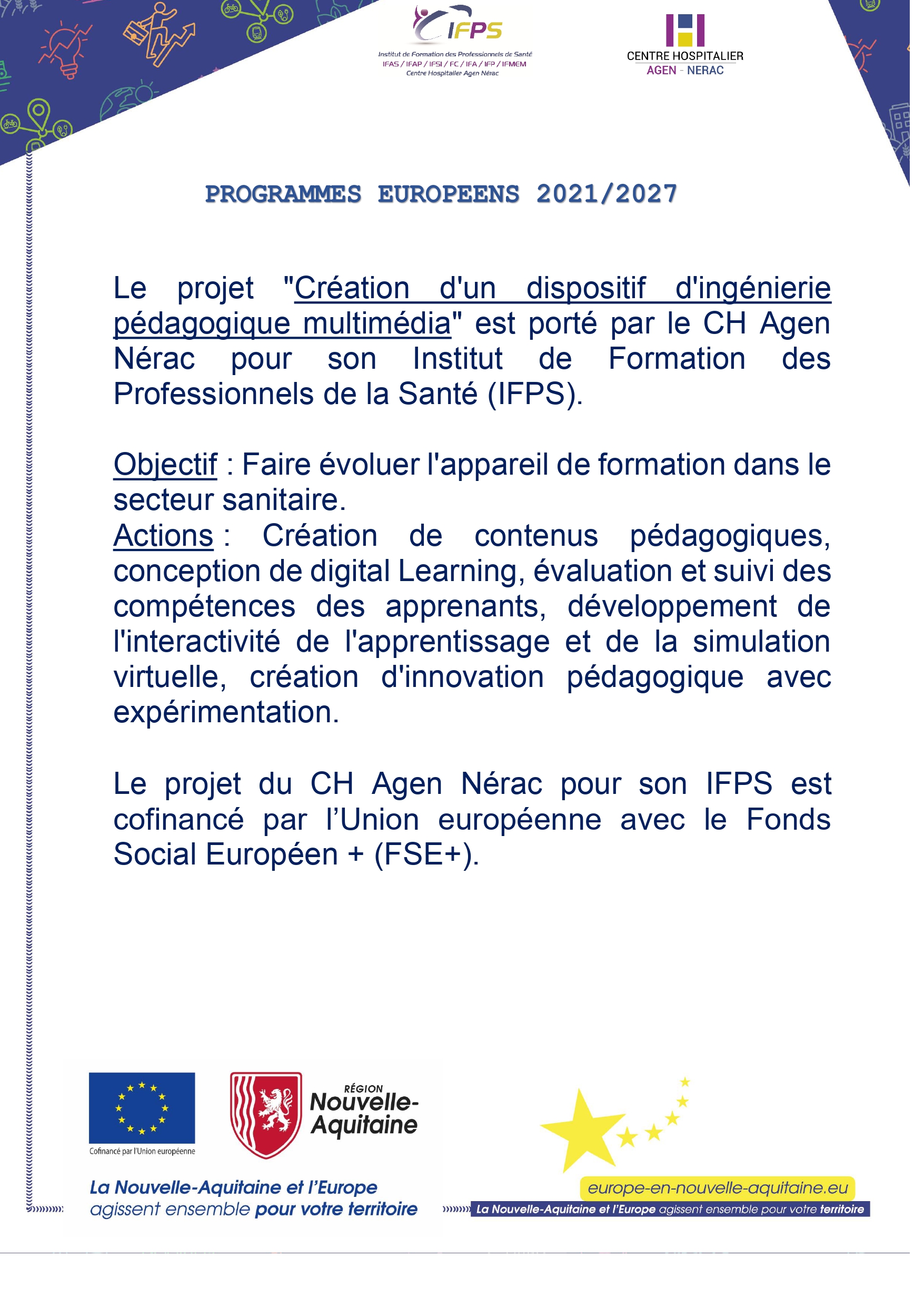Projet FSE+ "Création d'un dispositif d'ingénierie pédagogique multimédia"